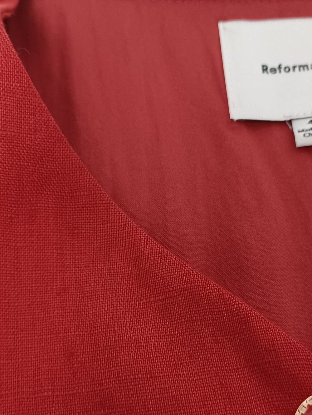 Reformation Aspen Linen Top Vest Size 4 Women Sleeveless Red Buttons Feminine View 4